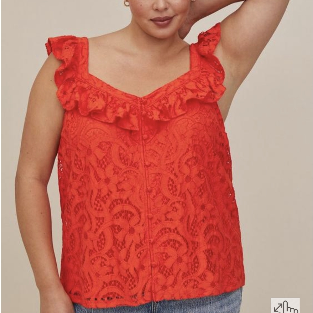 *NWT* Torrid Cotton Lace & Ruffle Cami